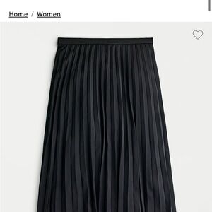 J. Crew Black Pleated Midi Skirt